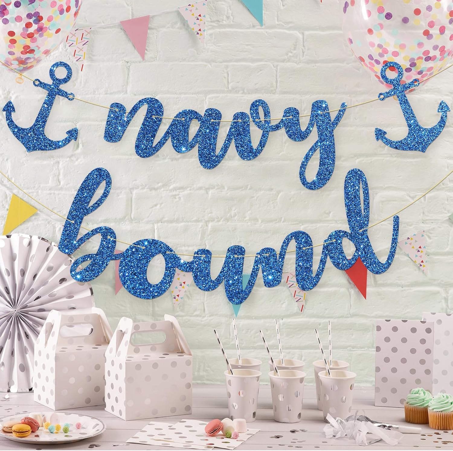 Navy Bound Banner for Military Party Decorations