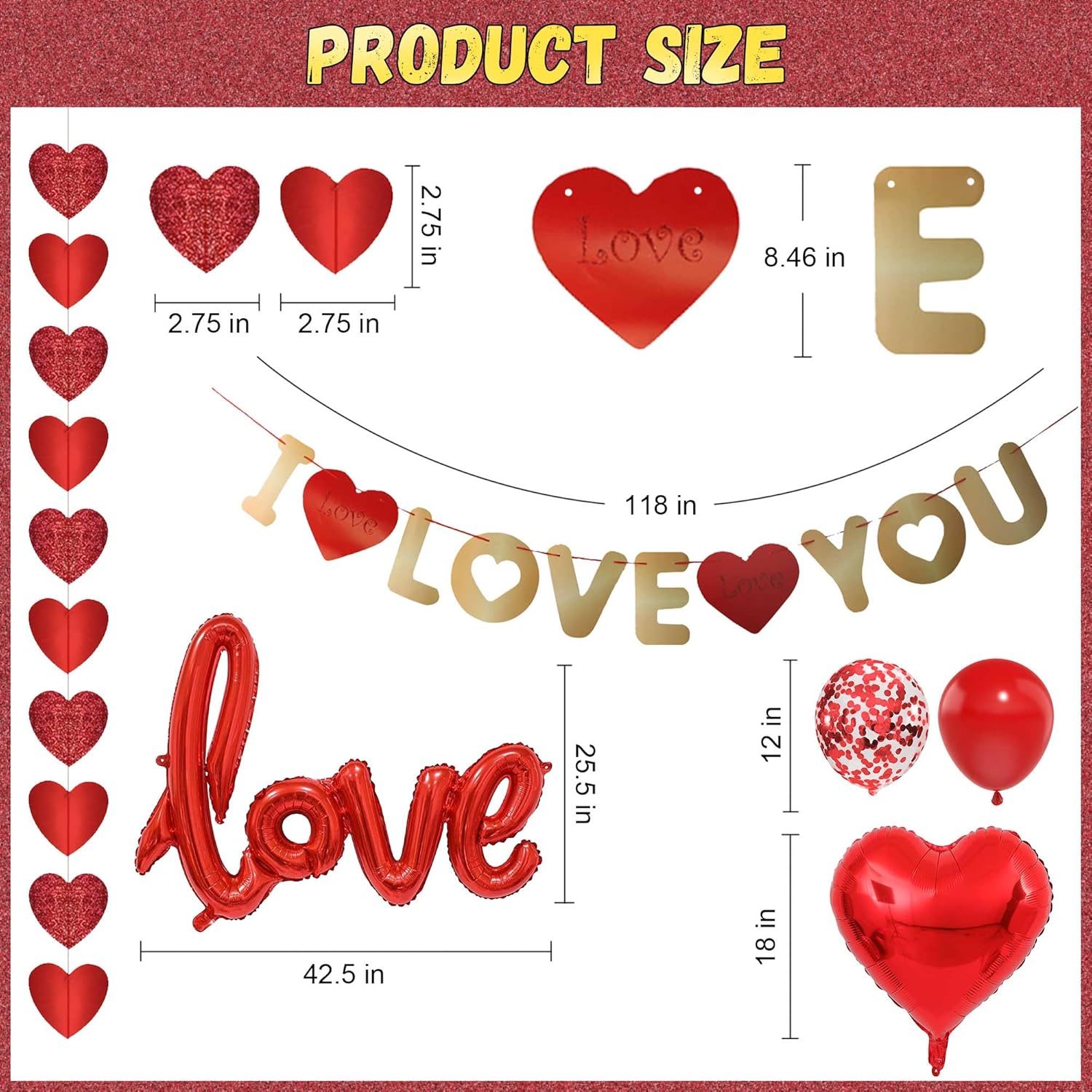 Valentine Heart Balloon Decor Kit 500 Pcs