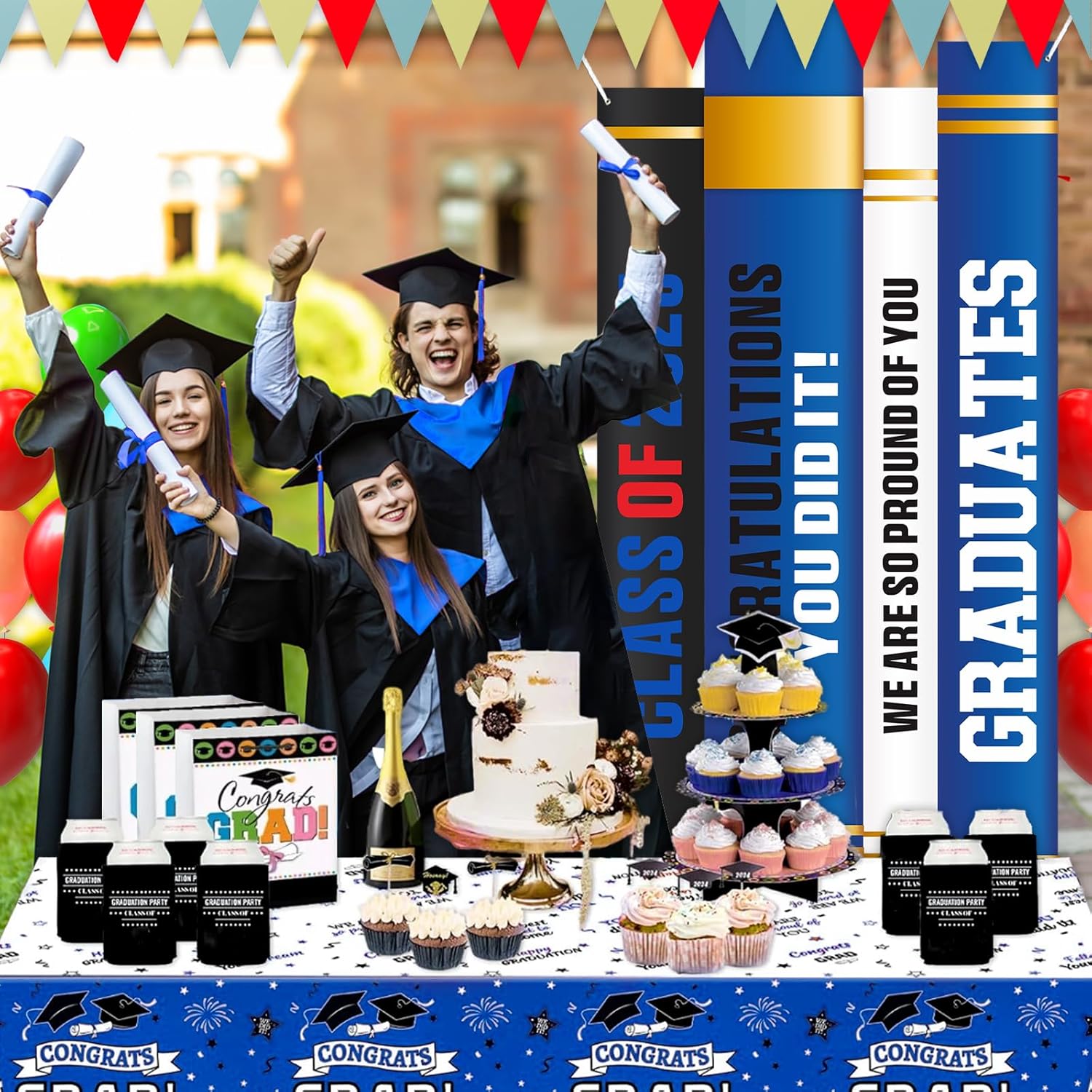 2025 Graduation Banner Decorations Red