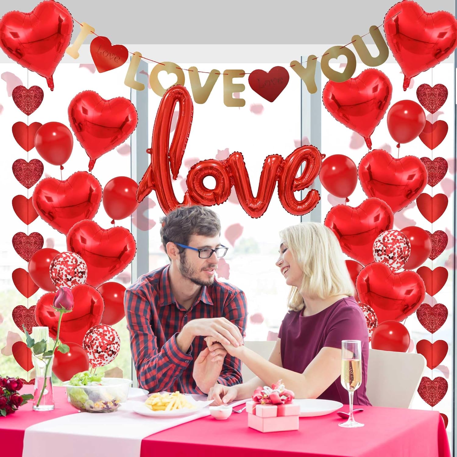 Valentine Heart Balloon Decor Kit 500 Pcs