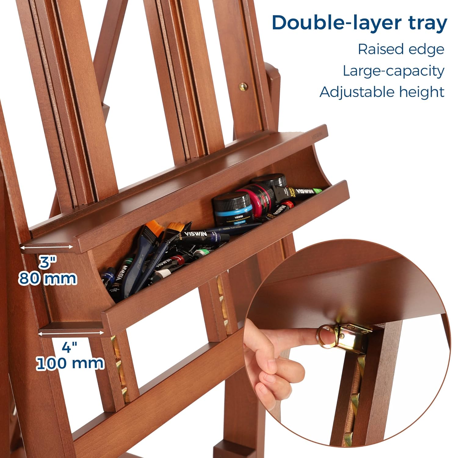 VISWIN Double Mast Heavy Duty H-Frame Easel for Large Canvases