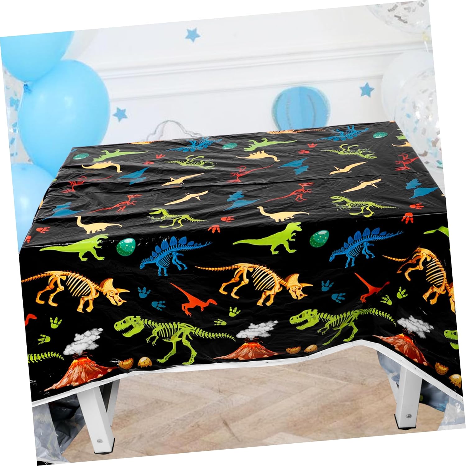 Dinosaur Pattern Disposable Tablecloth for Birthday Parties and Gatherings