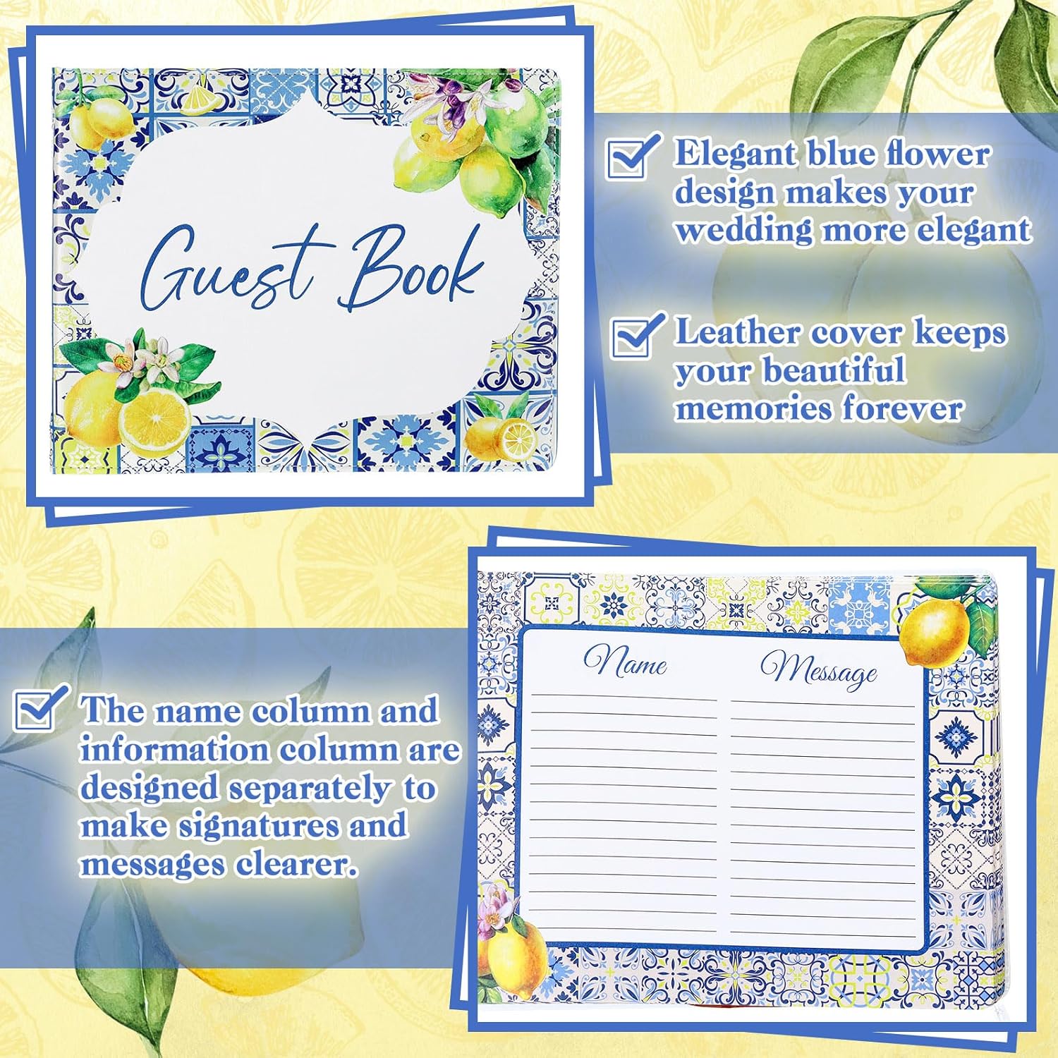 Panelee Wedding Guest Book with Pen Set