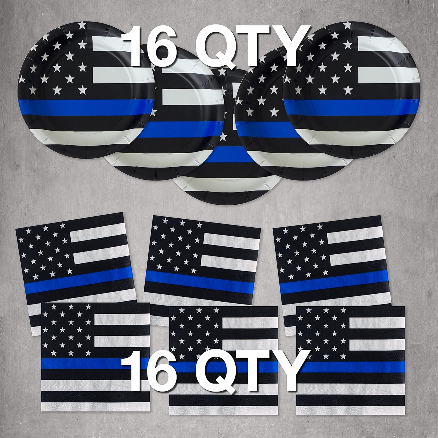Thin Blue Line Party Pack for 16 Guests
