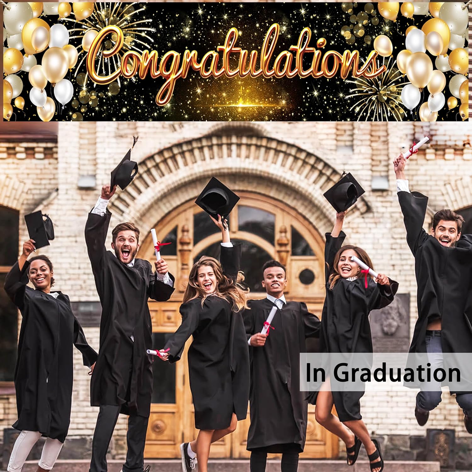 Congratulations Banner 6x13ft Graduation Celebration Decor