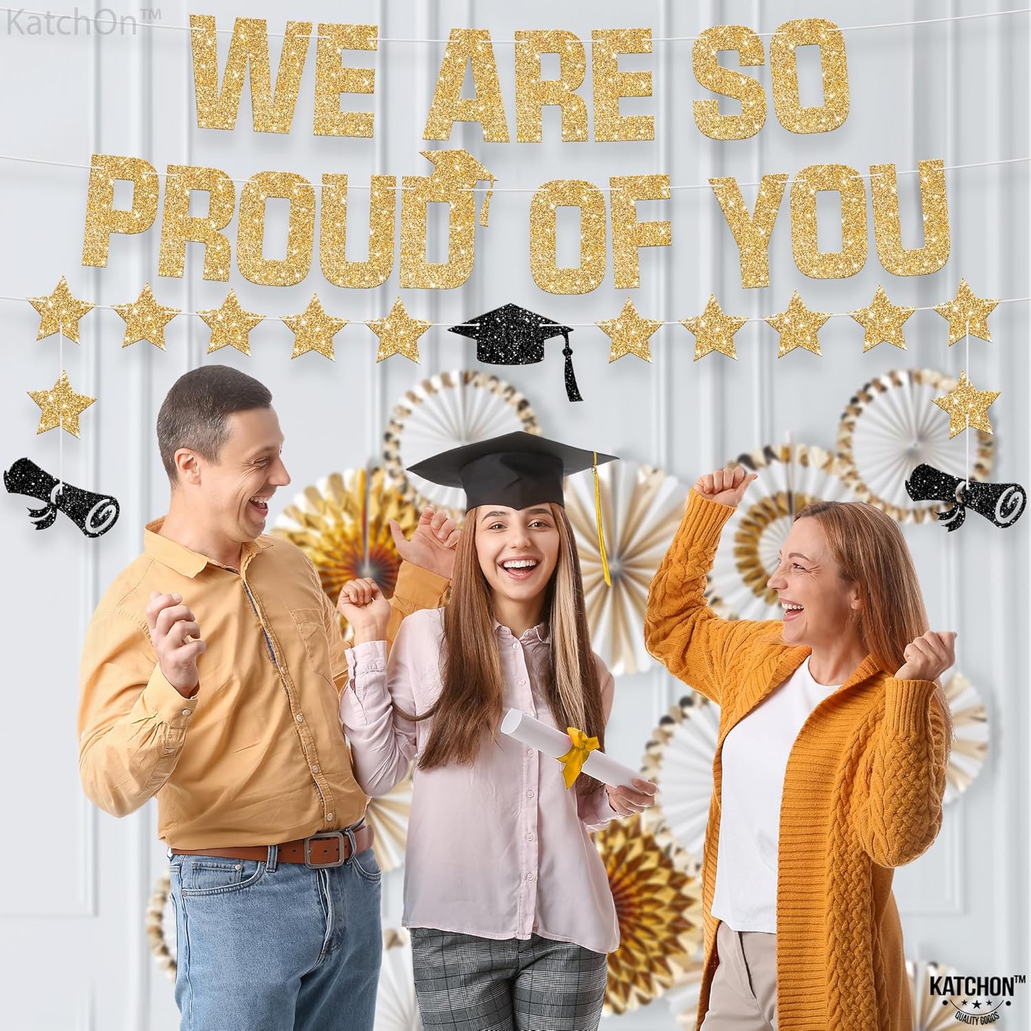 KatchOn Glitter Gold We Are So Proud of You Banner 10 Feet