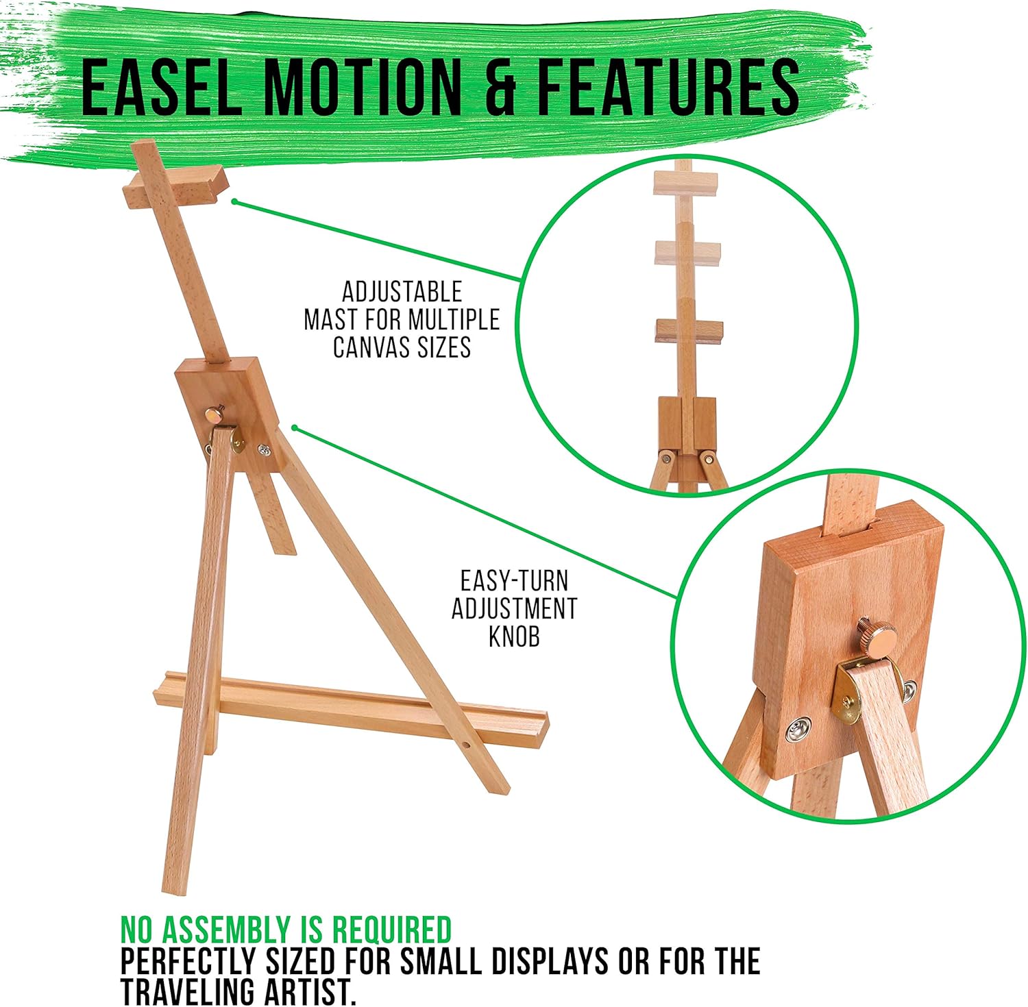 US Art Supply 31 High Wood Easel Set of 4