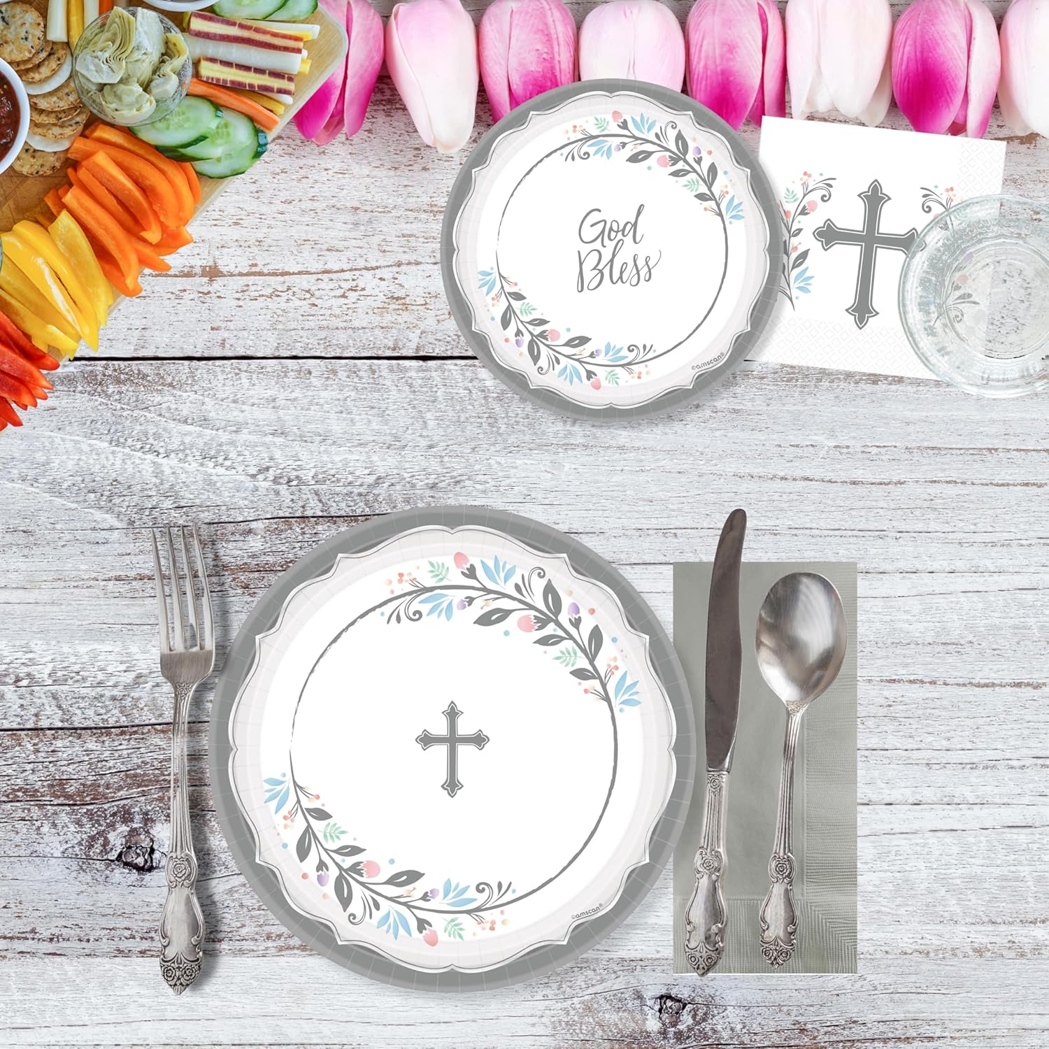 Religious Party Plates Napkins Set for 36 Guests