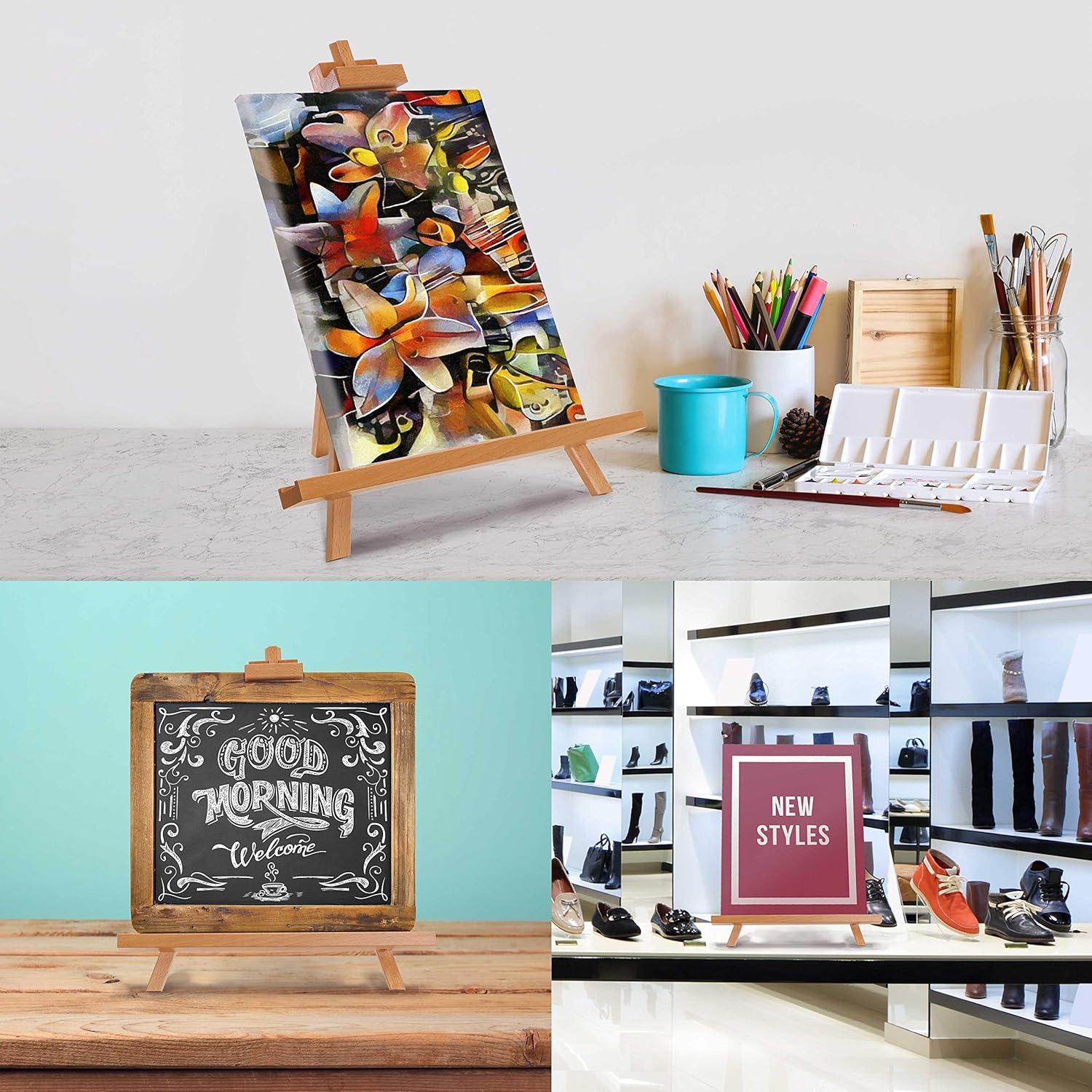 US Art Supply 31 High Wood Easel Set of 4