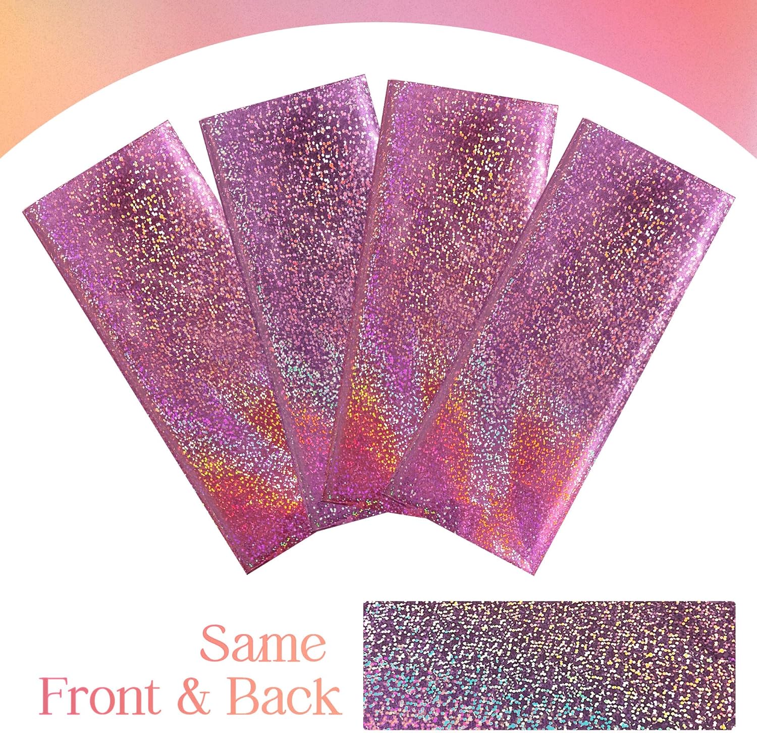 4 pcs Pink Holographic Laser Tablecloths for Party Decor