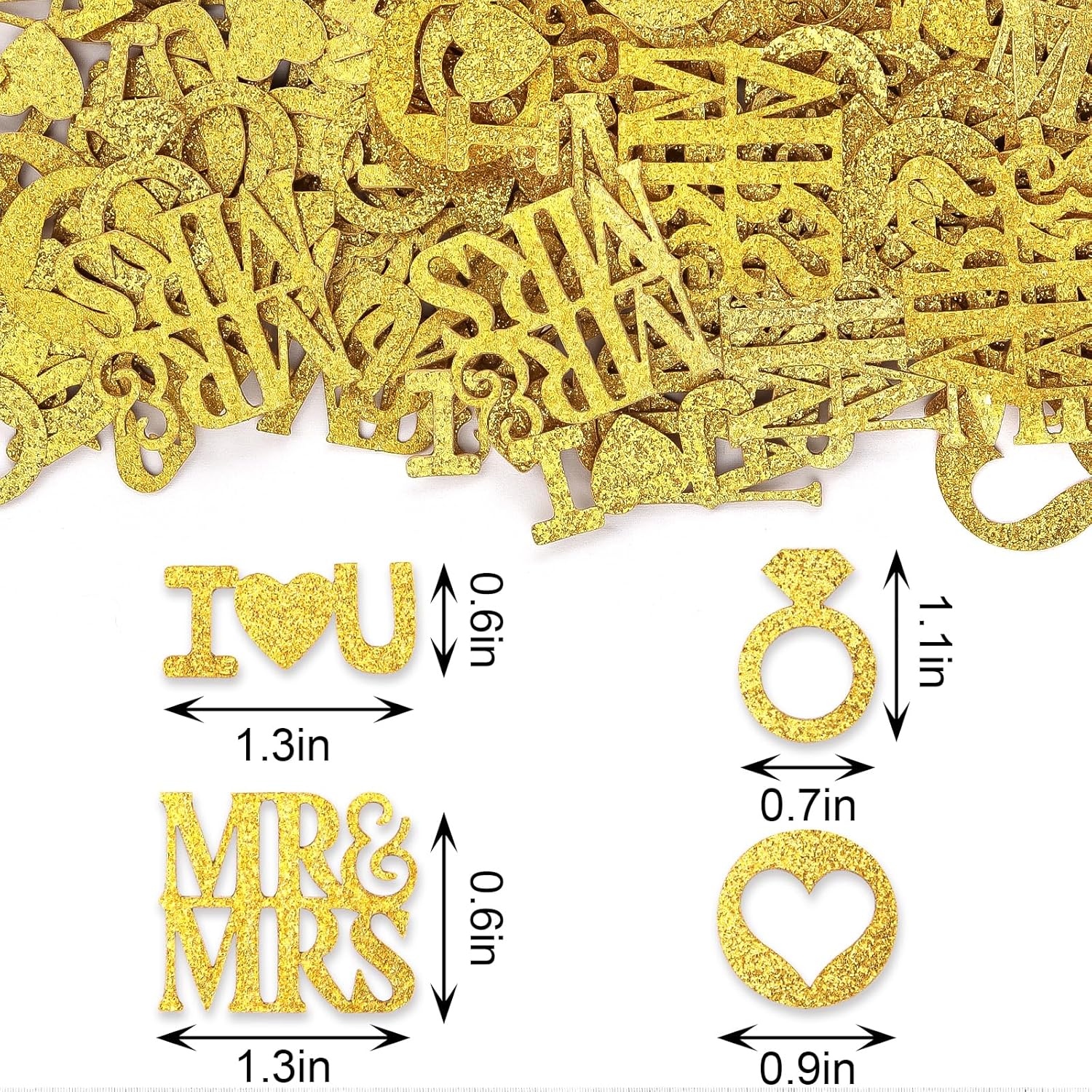 200PCS Gold Glitter Wedding Confetti Table Decor