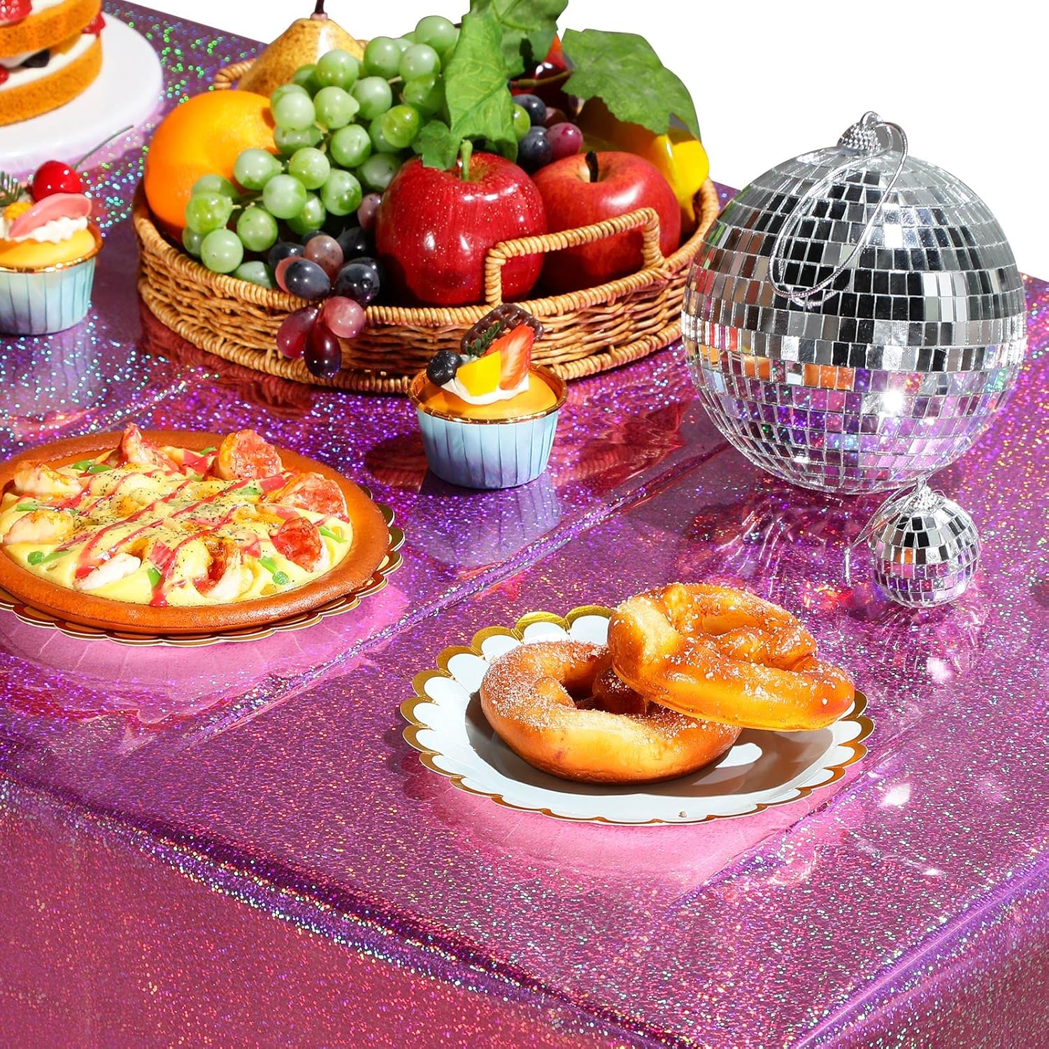 3 Pack Iridescent Plastic Tablecloths for Party Decorations