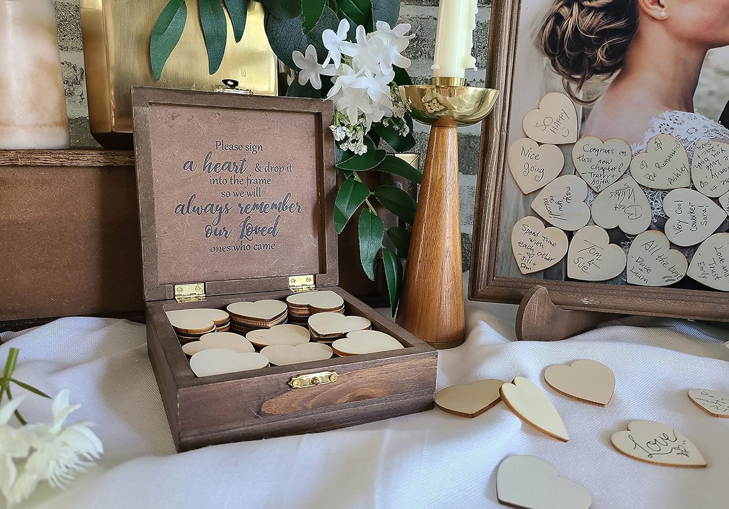 Rustic Barn Wood Drop Top Guest Book Frame
