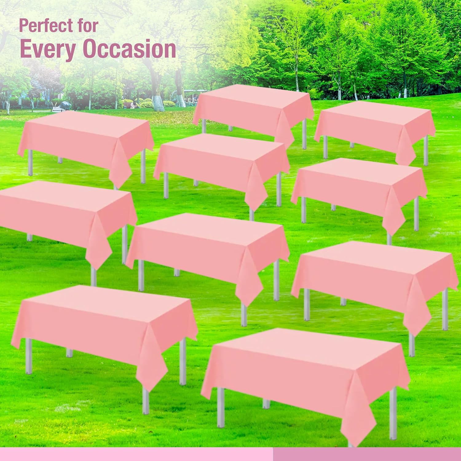 Clearly Elegant PINK Disposable Plastic Tablecloth Roll 54x108 Inches