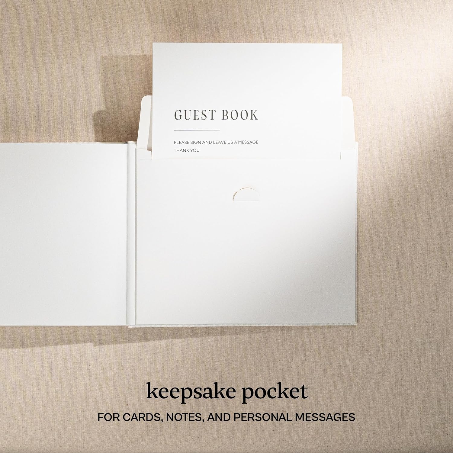 Kunitsa Co Wedding Guest Book with Oat Linen Cover