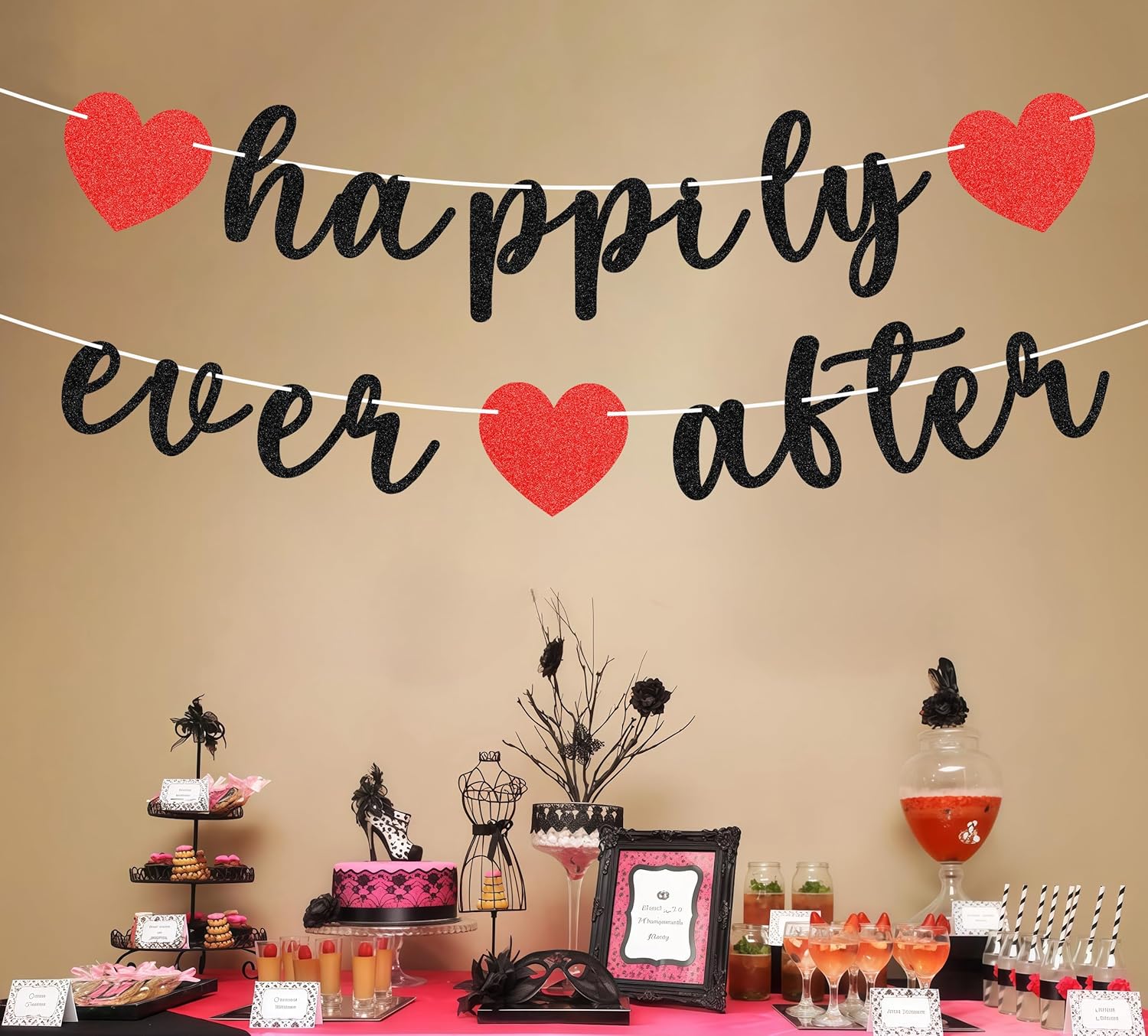 Pre-Strung Happily Ever After Banner for Wedding