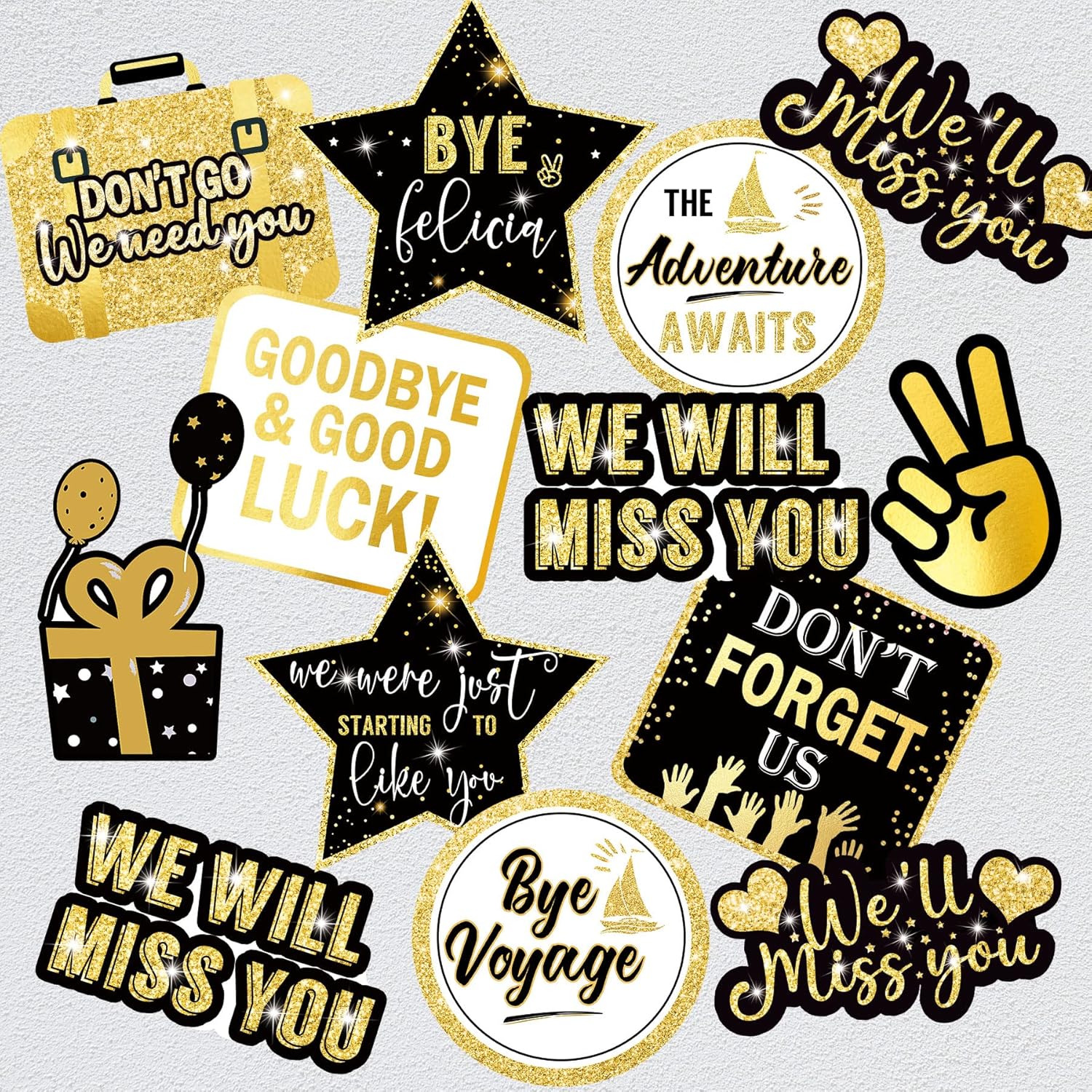 Zohokie Black Gold Farewell Party Decor Kit