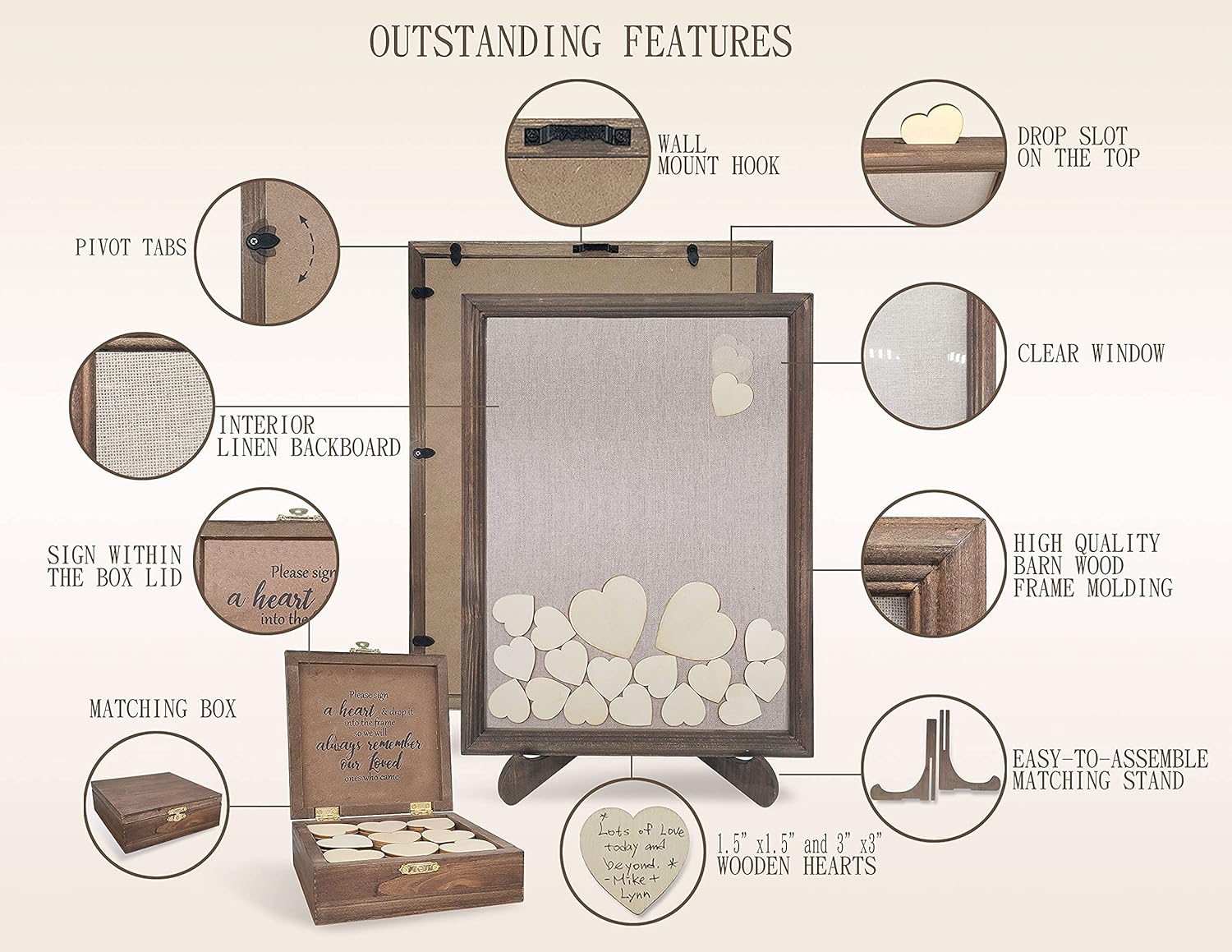 Rustic Barn Wood Drop Top Guest Book Frame