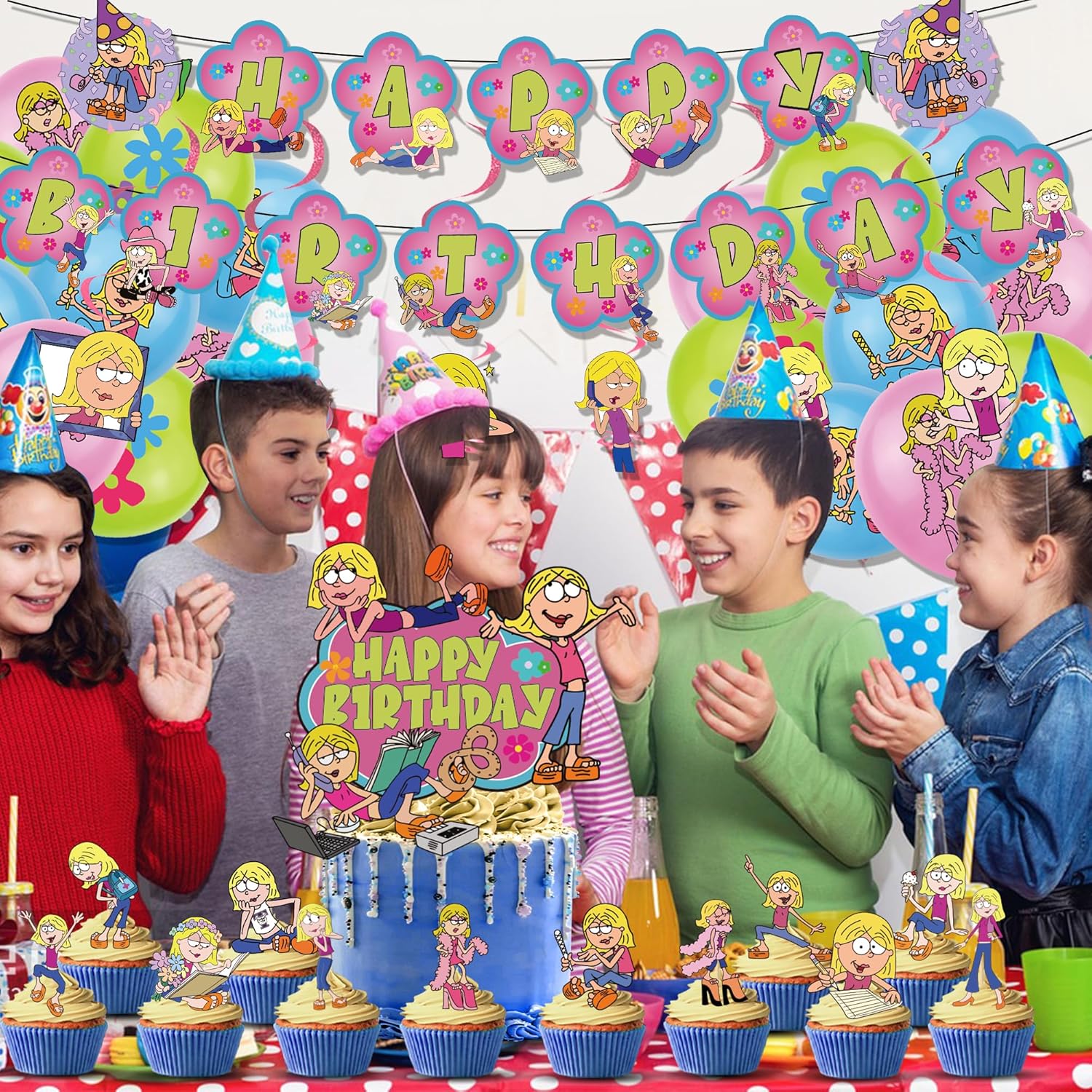 Cartoon Girls Birthday Party Decoration Kit
