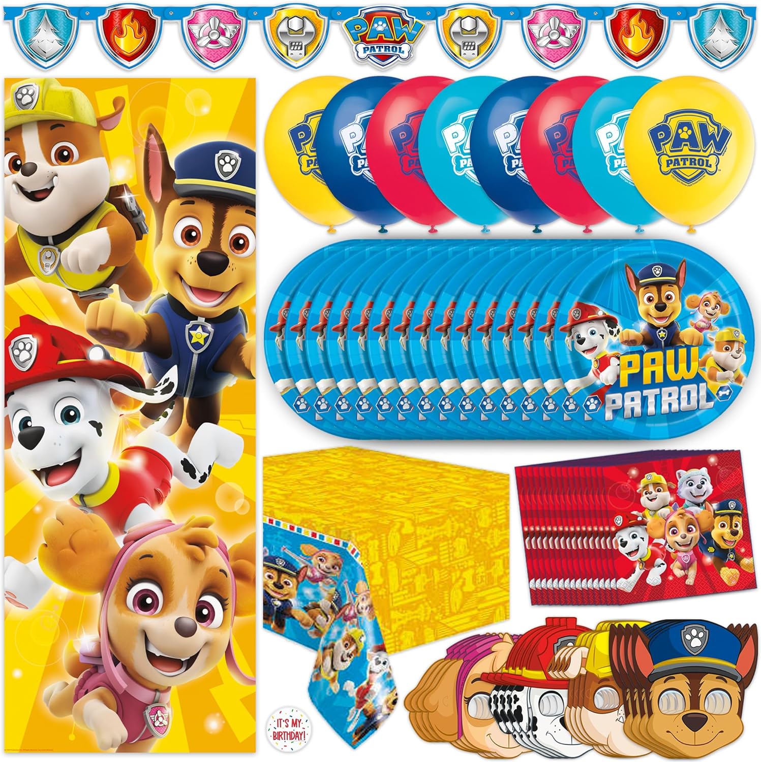 Paw Patrol Birthday Decorations Set Serves 16