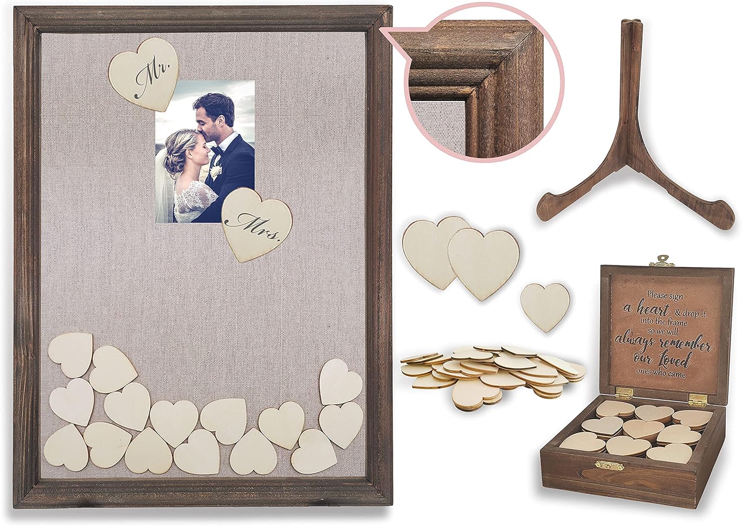 Rustic Barn Wood Drop Top Guest Book Frame