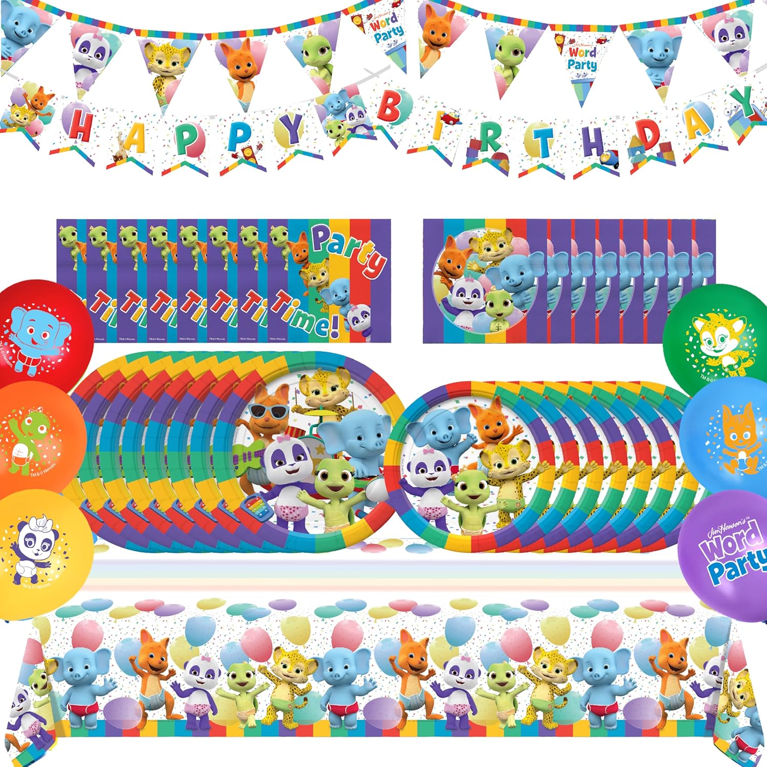 Treasures Gifted Jim Hensons Word Party Birthday Decorations Set