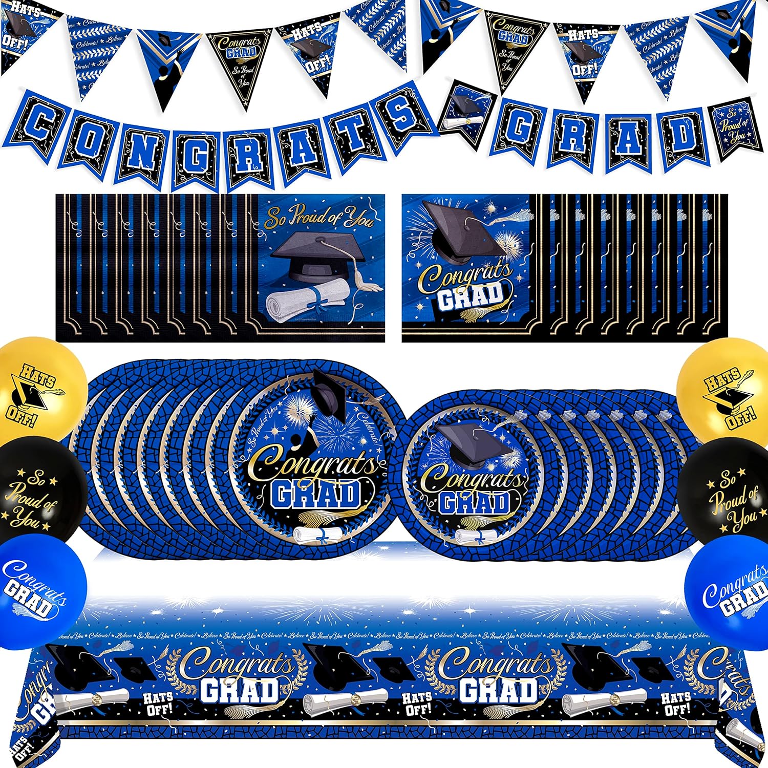 Treasures Gifted Blue 2025 Graduation Decor Set